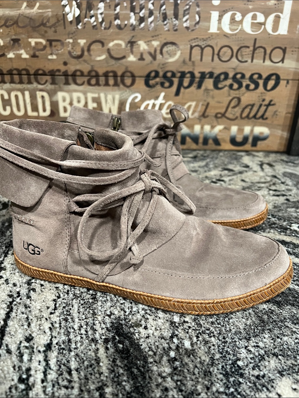 UGG Reid Suede Lace-Up Ankle Boots